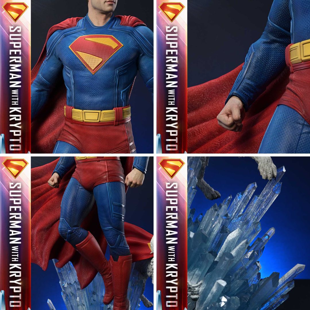 Superman (2025 Film) Superman With Krypto Statue By Prime1 Studios -Prime 1 Studio - India - www.superherotoystore.com