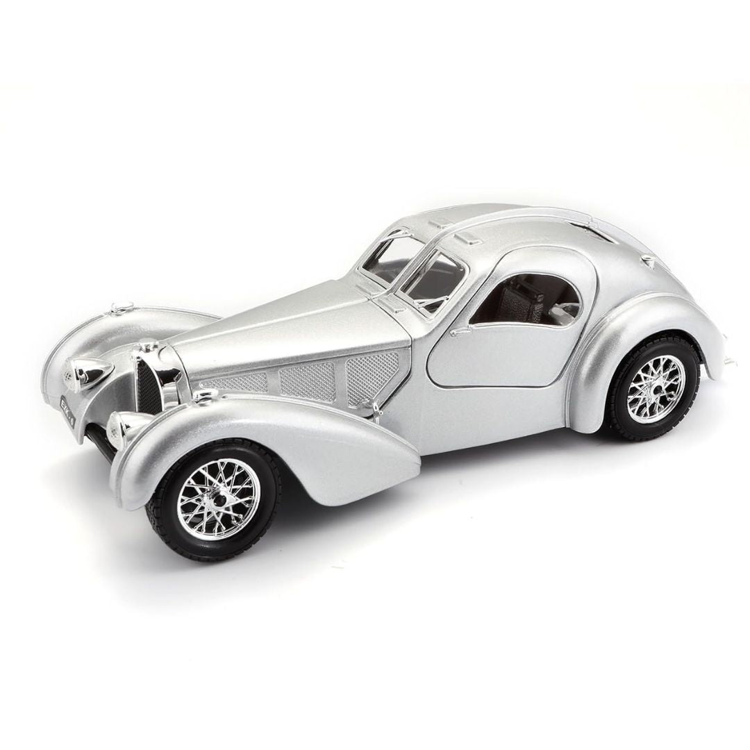 Silver Bugatti Atlantic 1:24 Scale Die-Cast Car by Bburago -Bburago - India - www.superherotoystore.com