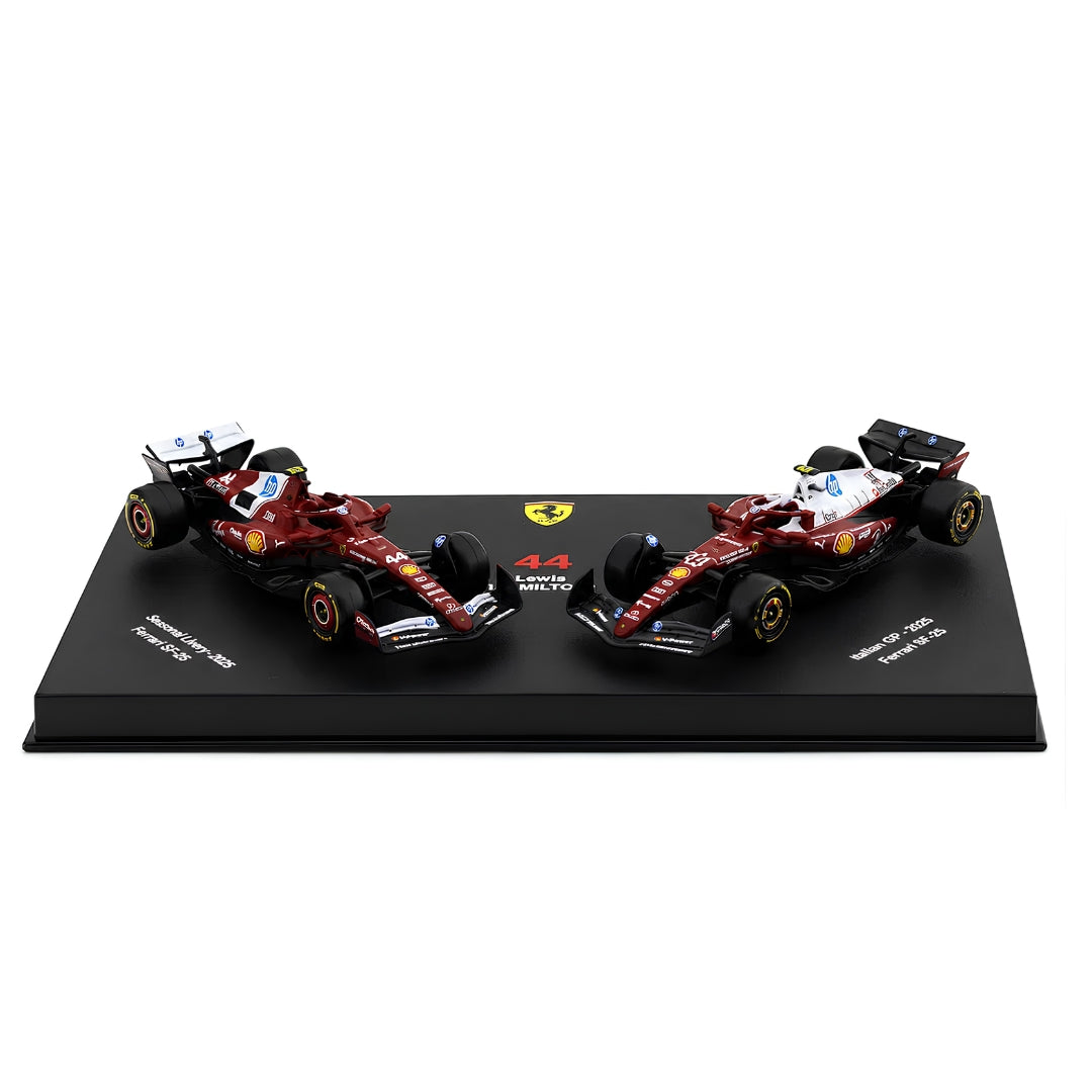 2025 Ferrari Sf-25 Twin Pack Lewis Hamilton No.44-1:64 Die-Cast Model Car By Bburago