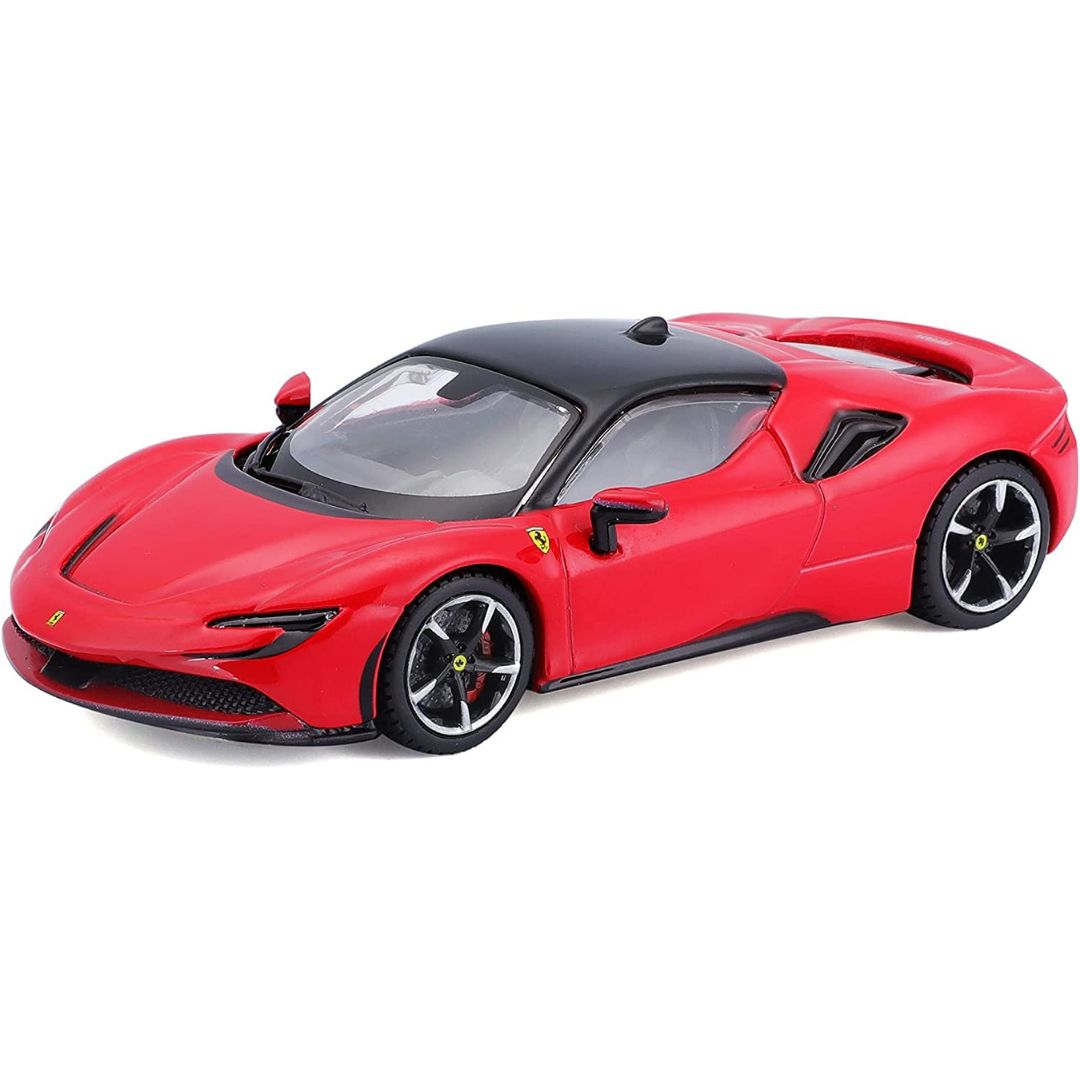 Red Ferrari SF90 Stradale 1:43 Scale Die-Cast car by Bburago -Bburago - India - www.superherotoystore.com