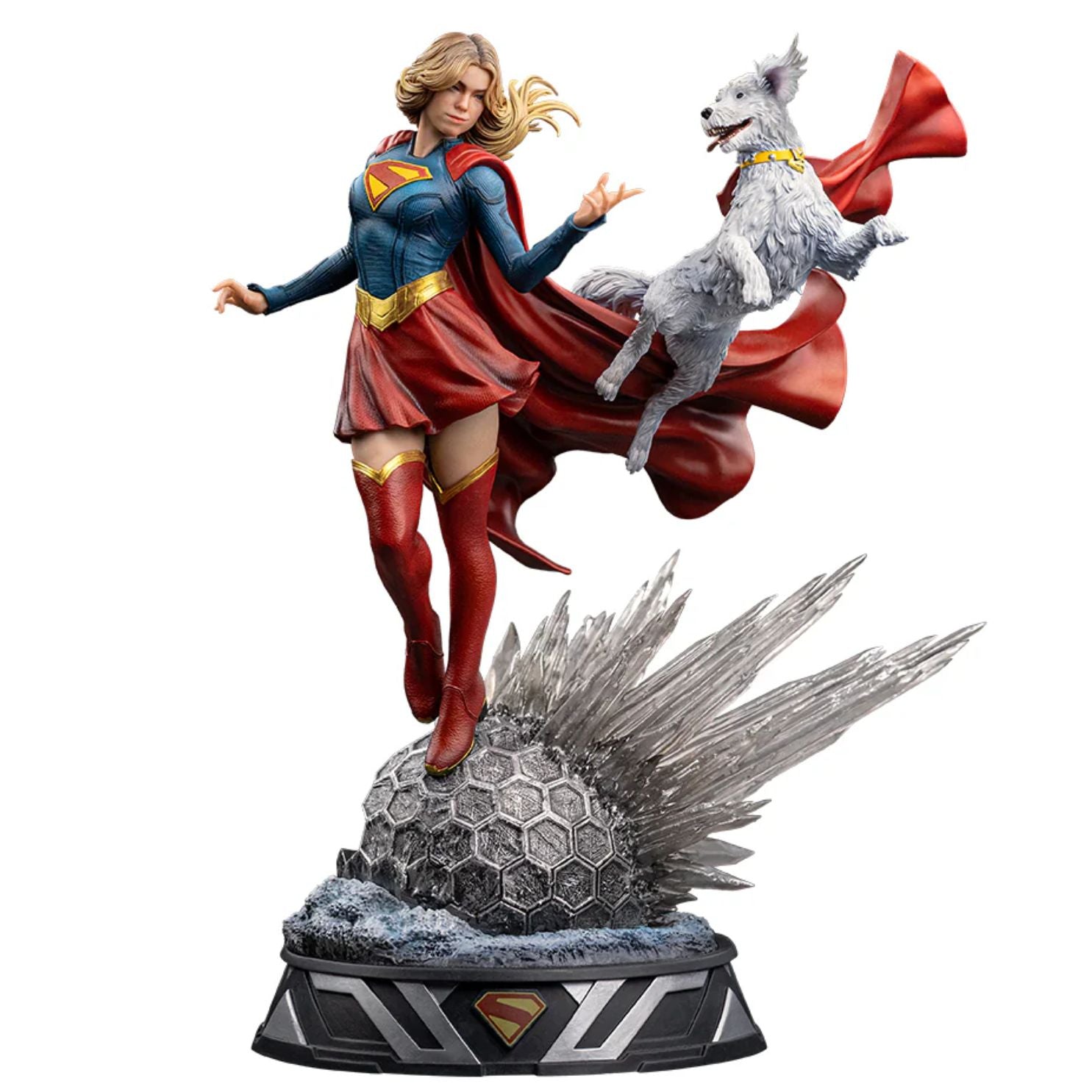 Supergirl Movie Supergirl & Krypto Statue By Iron Studios