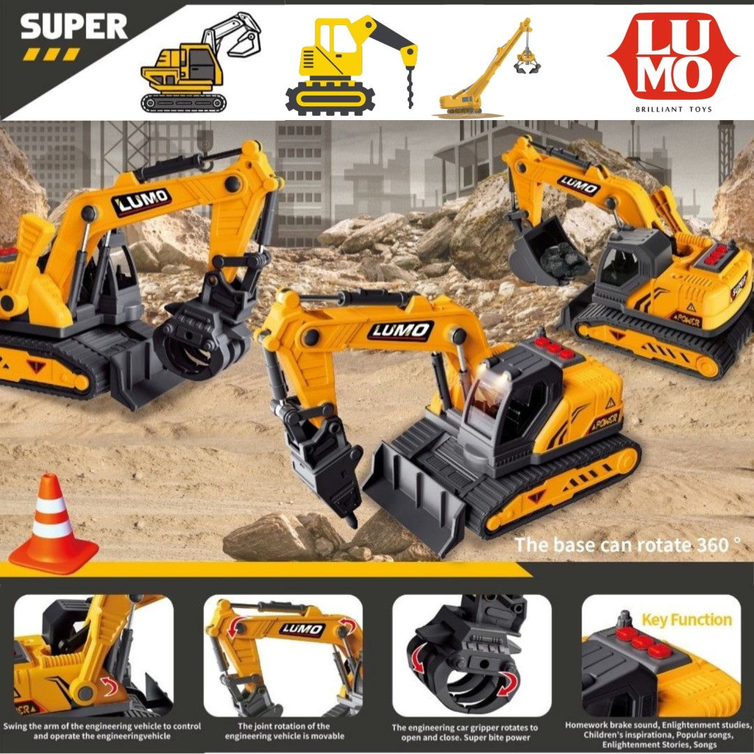 Excavator With Light Music By Lumo -Lumo - India - www.superherotoystore.com
