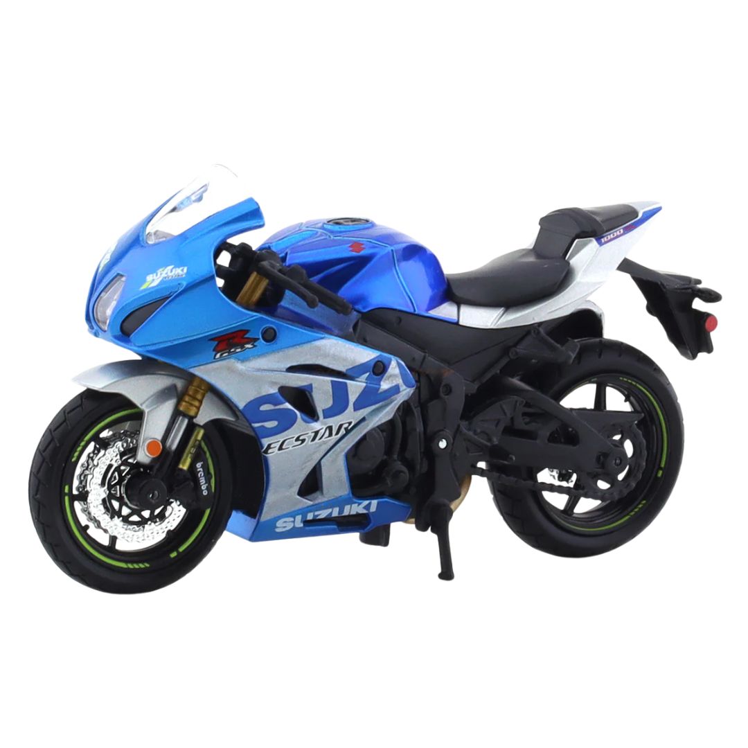 Blue SUZUKI GSXRIOOO R 2021 1:18 Scale Die-Cast Model Bike by Bburago -Bburago - India - www.superherotoystore.com