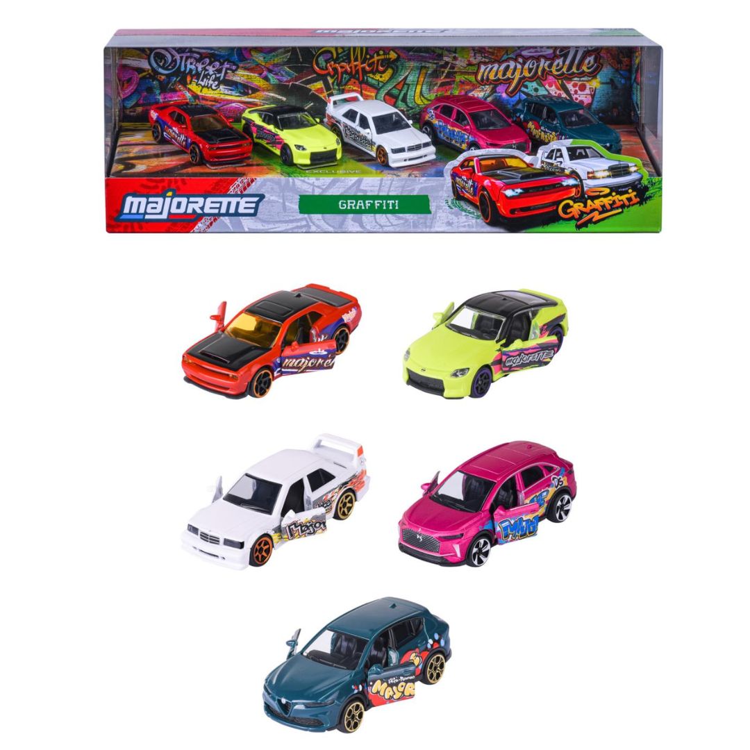 Graffiti 1:64 Scale 5 Pack By Majorette -Majorette - India - www.superherotoystore.com