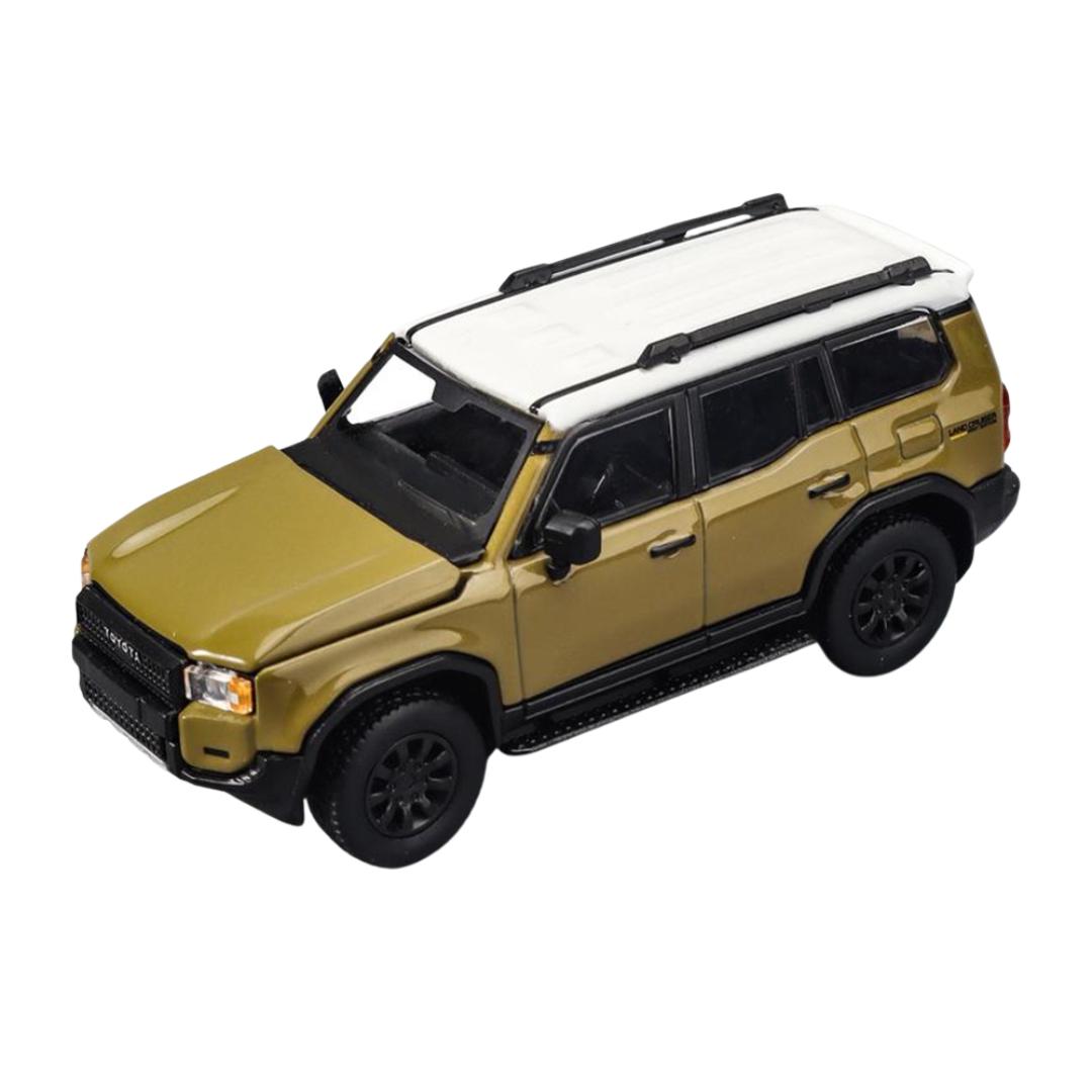 Toyota Land Cruiser 250 Brown with White Top 1:64 Diecast Model Car by Trends Hobby -Trends Hobby - India - www.superherotoystore.com