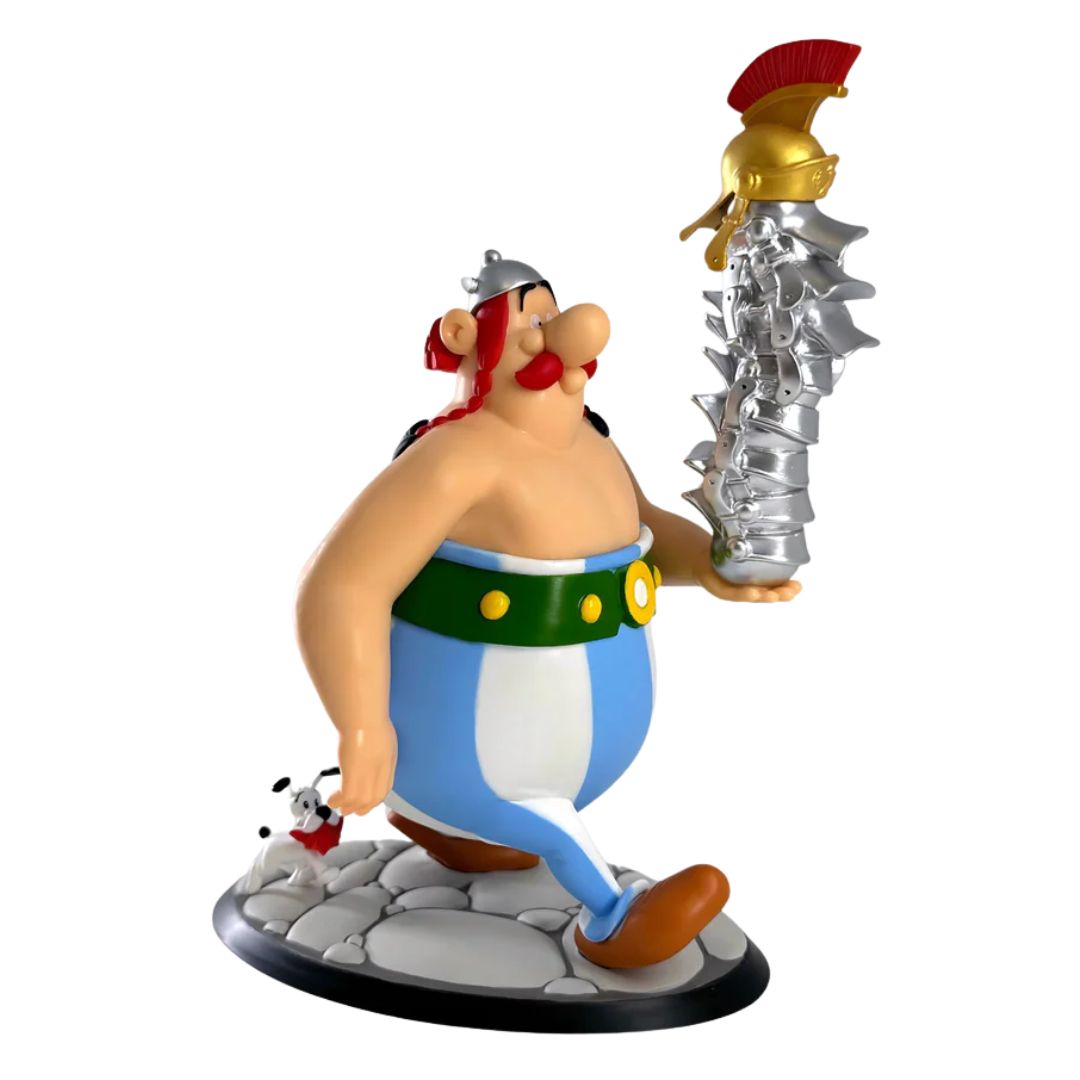 Obelix With Pile Of Helmets Statue By Plastoy