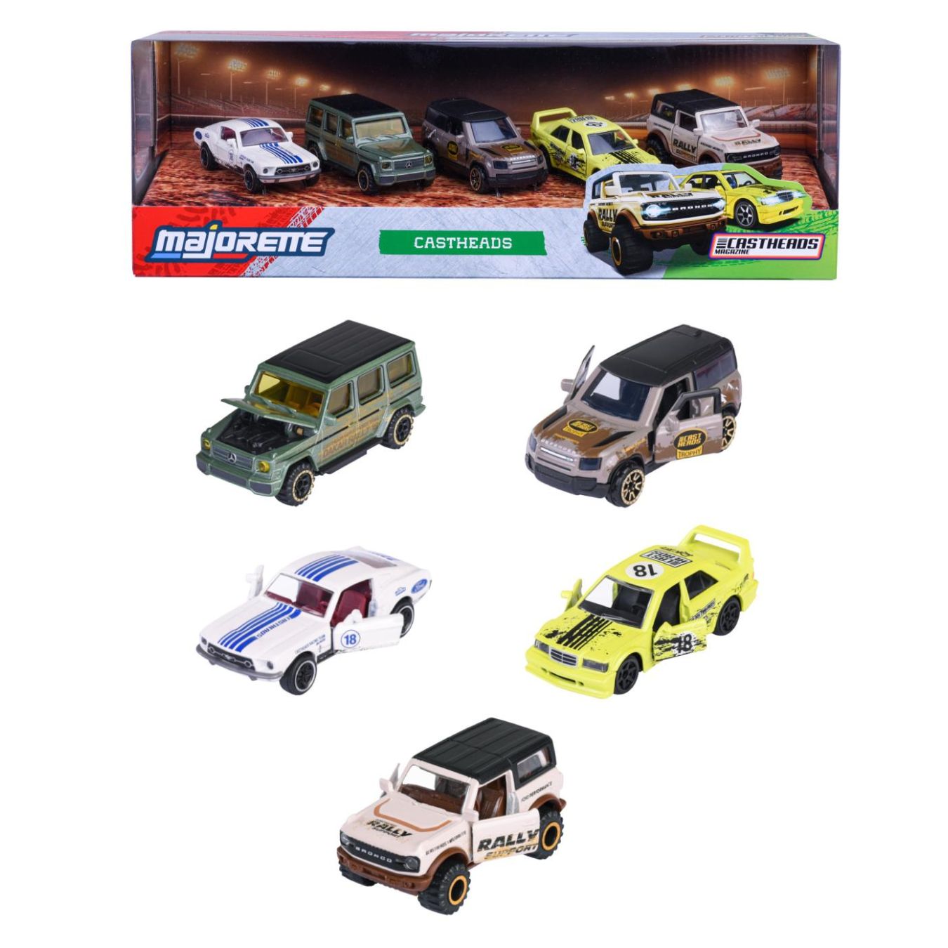 Cast Heads 1:64 Scale 5 Pack By Majorette -Majorette - India - www.superherotoystore.com