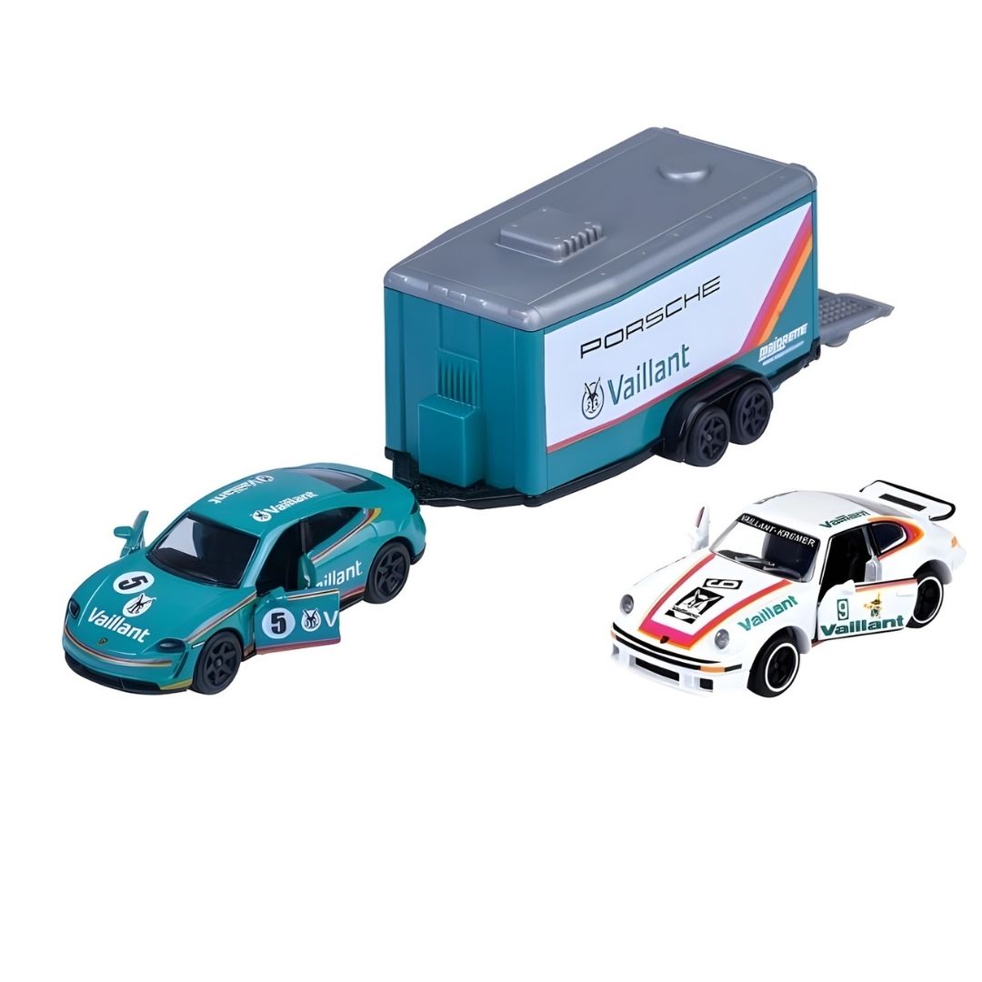 Racing Deluxe PORSCHE TAYCAN TURBO S + PORSCHE 934 1:64 Scale Die-Cast Car By Majorette -Majorette - India - www.superherotoystore.com