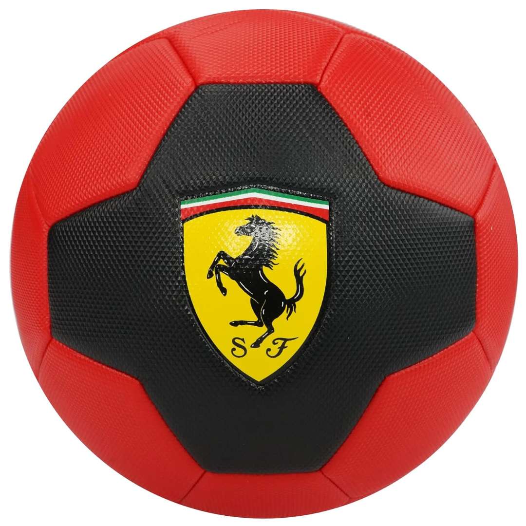 FERRARI MACHINE SEWING SOCCER BALL Black-Red Size 5 By Mesuca -Mesuca - India - www.superherotoystore.com