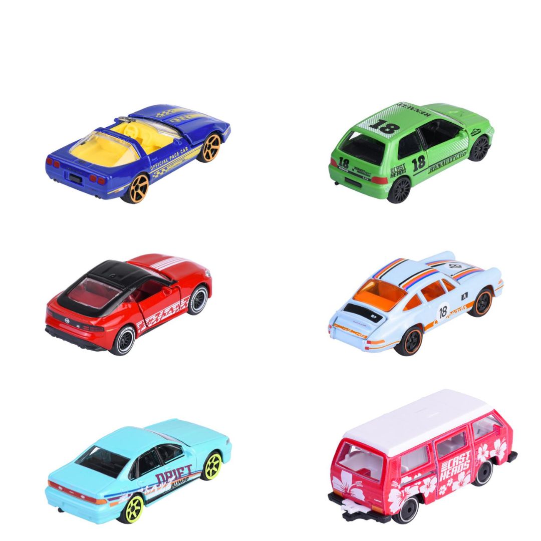 Castheads 6 Pack 1:64 Scale Die-Cast Car By Majorette