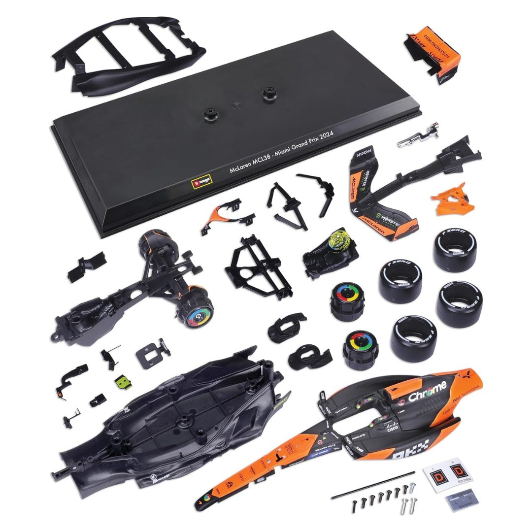 Mclaren Mcl38 (Model Kit With Pedestal) 1/24 Scale By Bburago -Bburago - India - www.superherotoystore.com