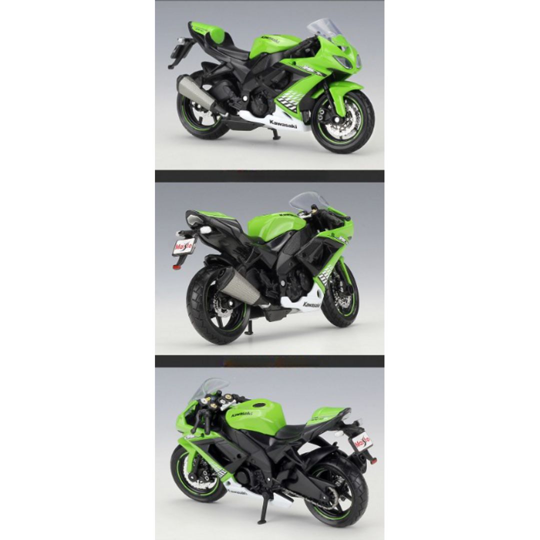 Green Kawasaki Ninja ZX -10R 1:18 Scale Bike by Maisto -Maisto - India - www.superherotoystore.com