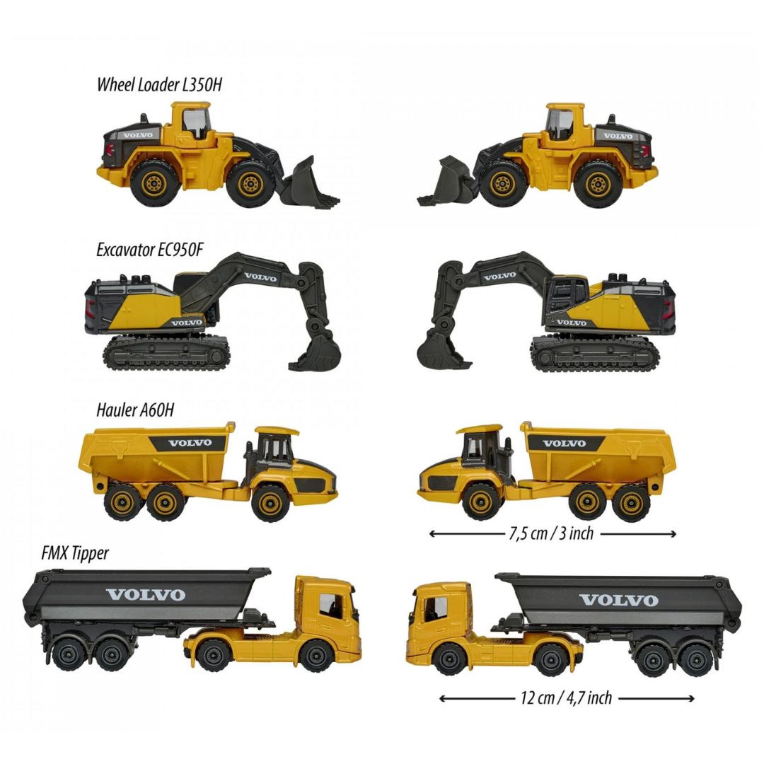 Volvo 4 Pieces 1:64 Scale Die-Cast Giftpack by Majorette -Majorette - India - www.superherotoystore.com
