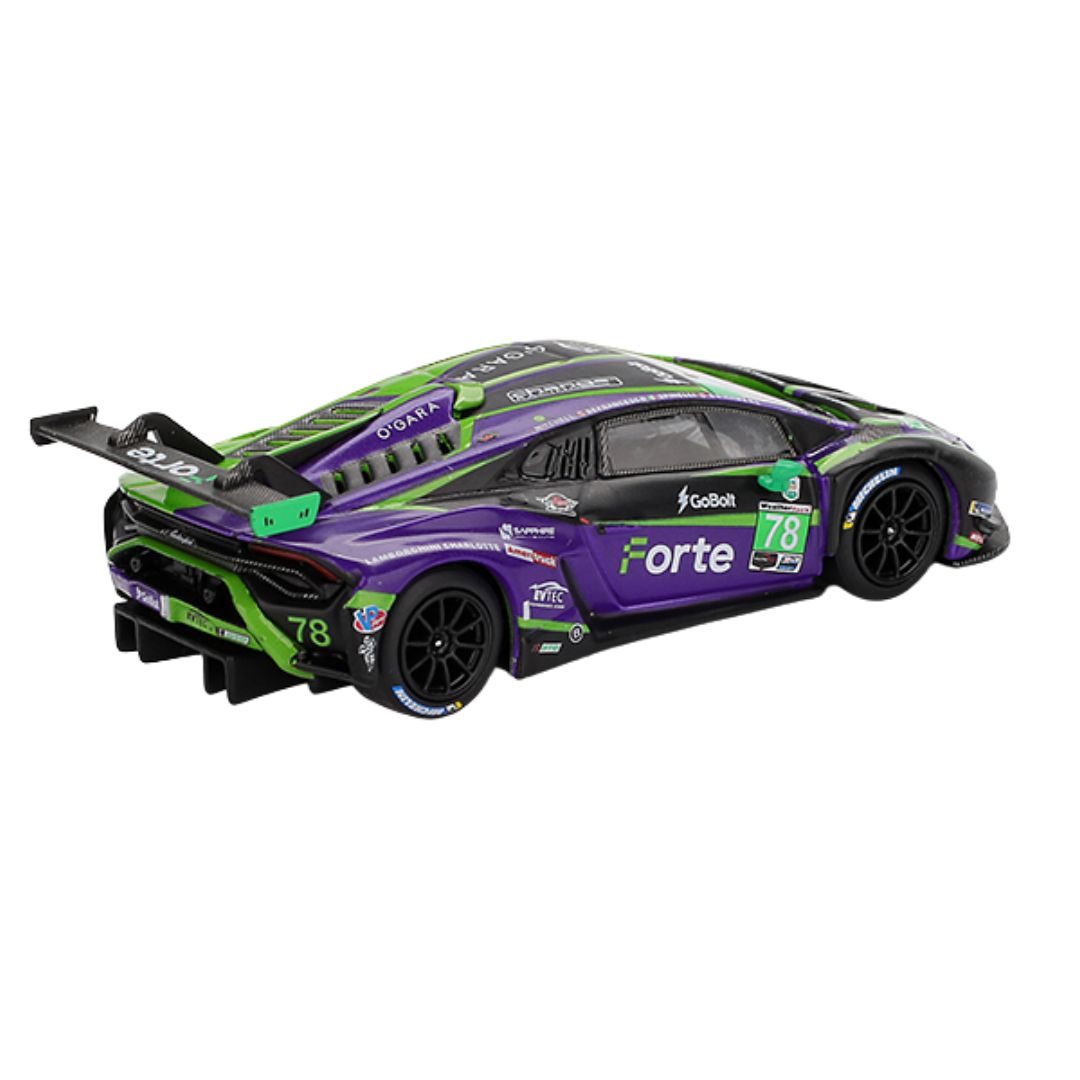 Green Lamborghini Huracán GT3 EVO2 #78 2024 IMSA Daytona 1:64 Scale Die-Cast Car by Mini GT