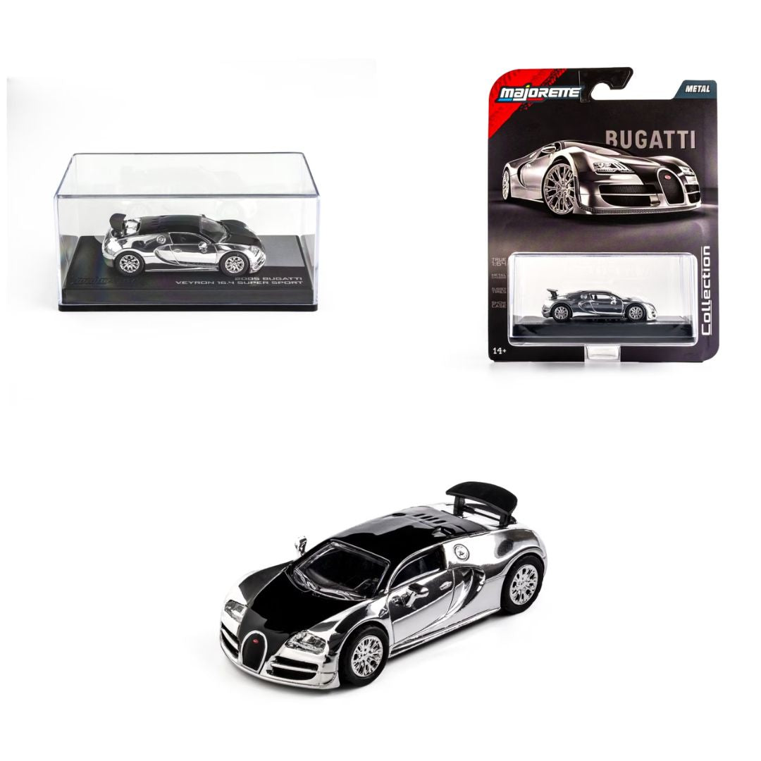 Collection Series Chrome Bugatti Veyron 16.4 Super Sport 1:64 Scale Die-Cast Car By Majorette