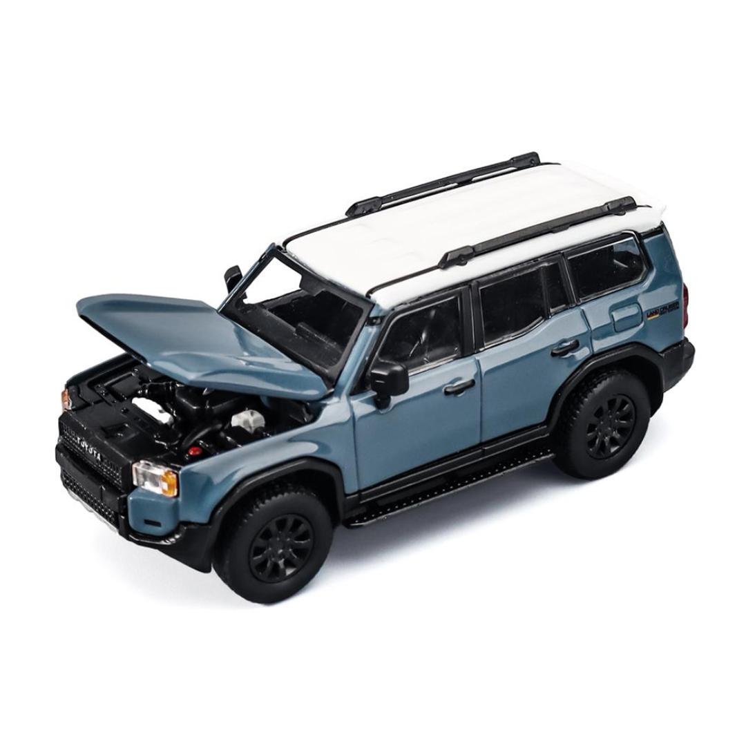 Toyota Land Cruiser 250 Blue with White Top 1:64 Diecast Model Car by Trends Hobby -Trends Hobby - India - www.superherotoystore.com