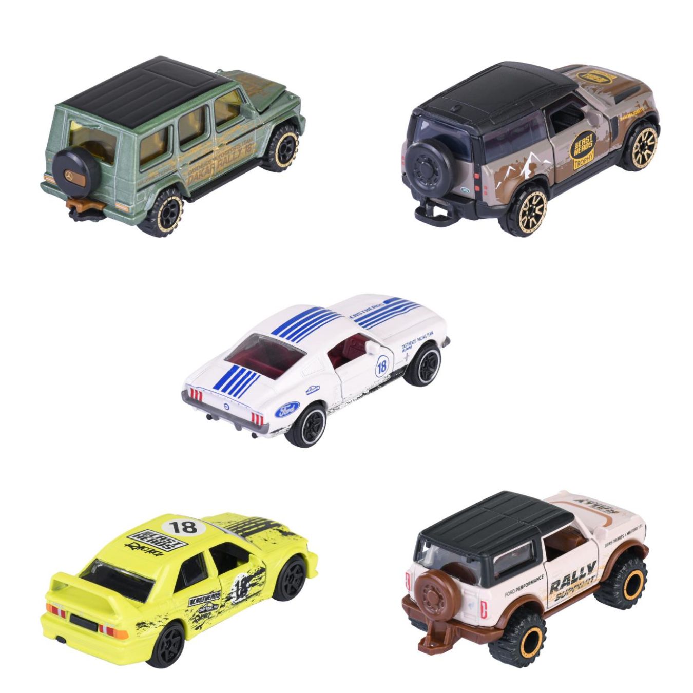 Cast Heads 1:64 Scale 5 Pack By Majorette -Majorette - India - www.superherotoystore.com