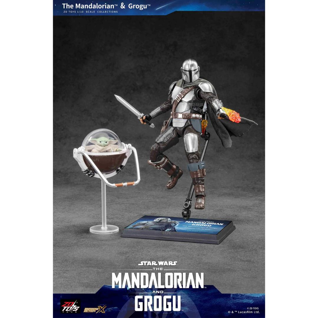 ZD Toys Star Wars: The Mandalorian & Grogu 1/10 Scale Action Figure Set – Din Djarin and Grogu Collectible Figures