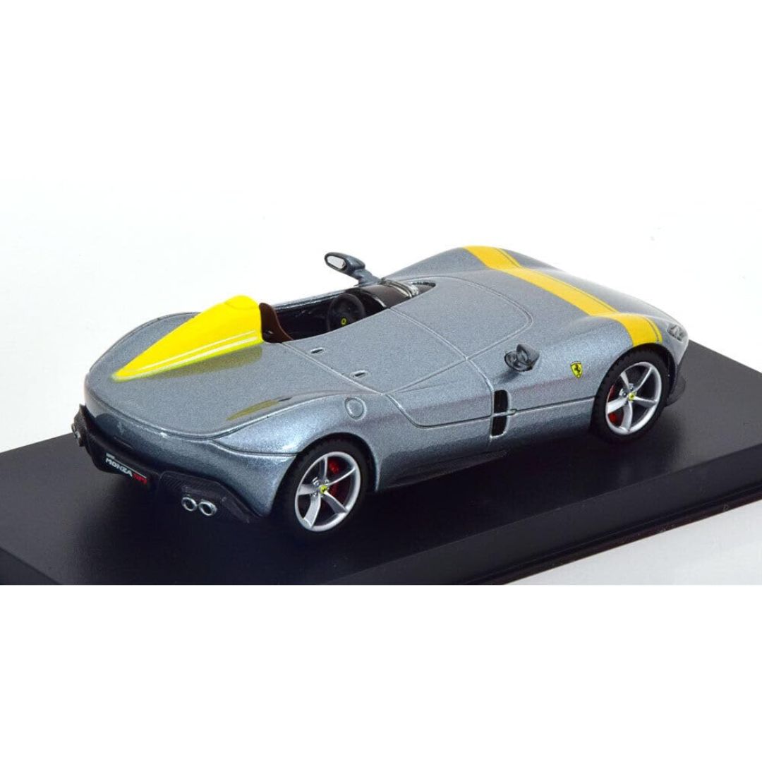 Silver Ferrari Monza SP1 1:43 Scale Die-Cast car by Bburago -Bburago - India - www.superherotoystore.com