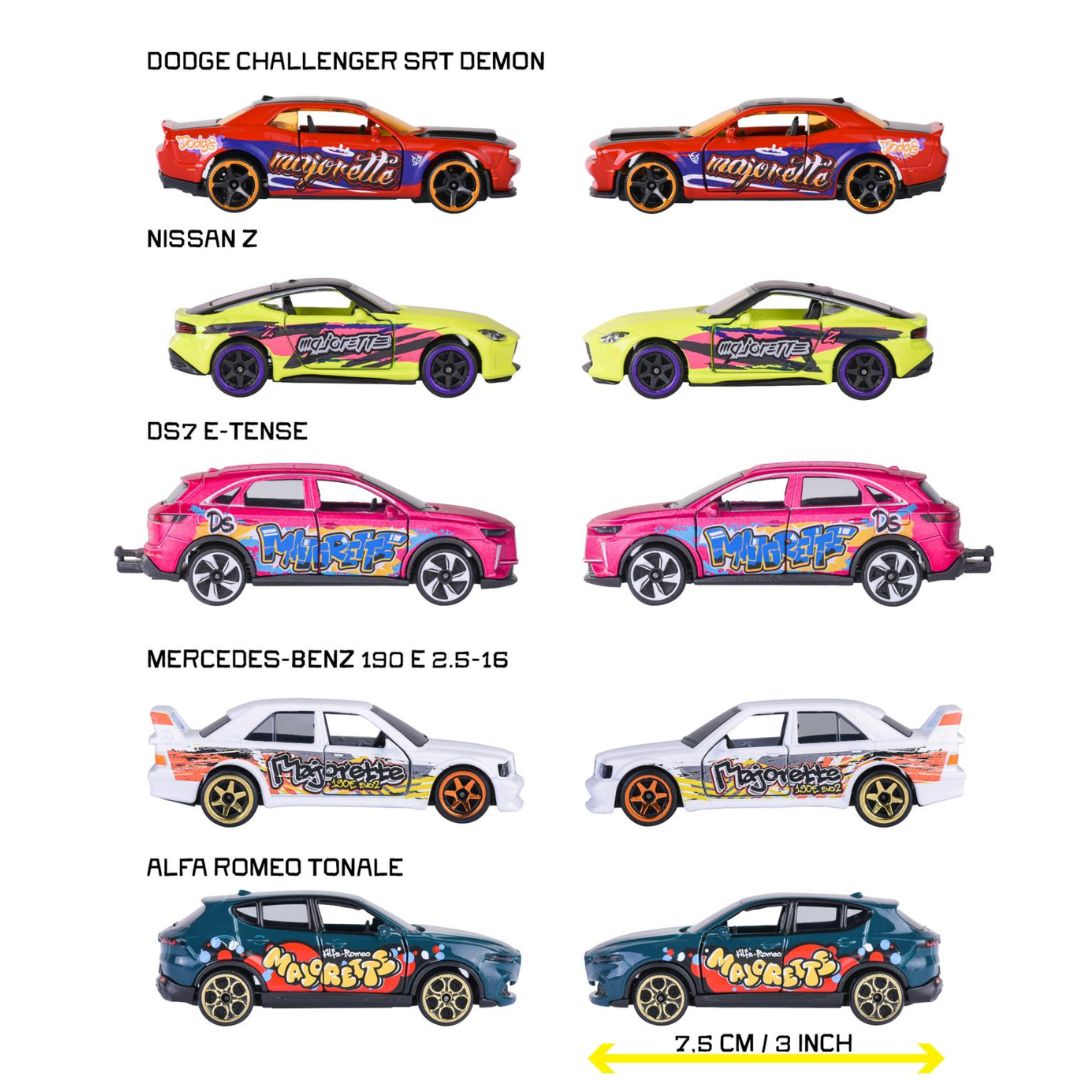 Graffiti 1:64 Scale 5 Pack By Majorette -Majorette - India - www.superherotoystore.com