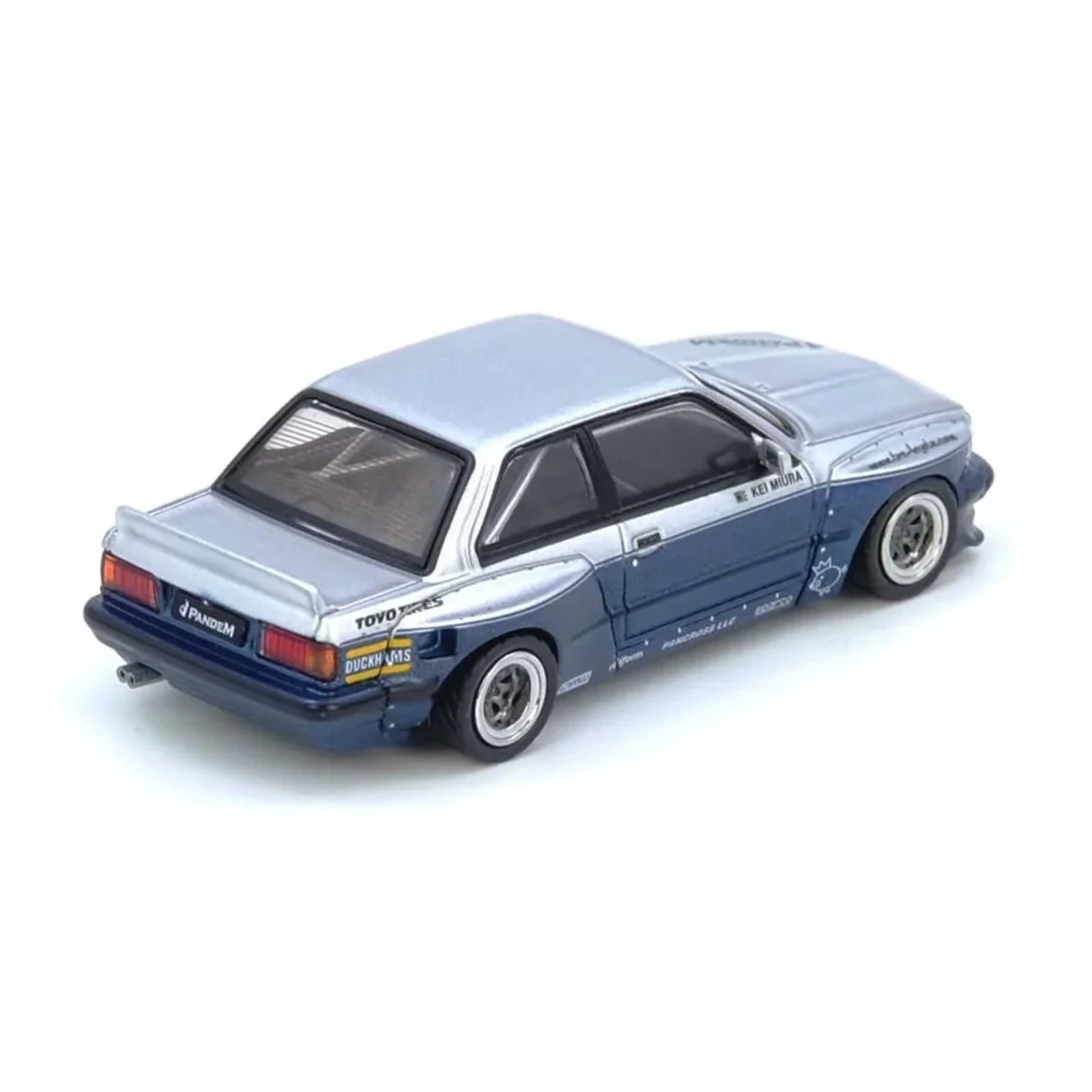 Pandem E30 M3 Silver/Blue 1:64 Diecast Car By Inno64