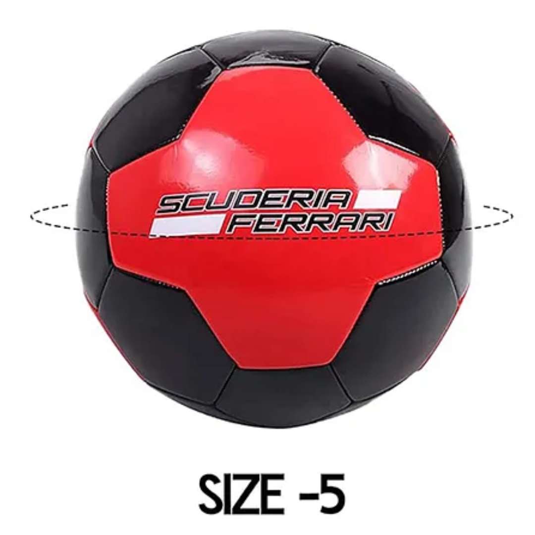 FERRARI MACHINE SEWING SOCCER BALL- BLACK-RED Size 5 by Mesuca -Mesuca - India - www.superherotoystore.com
