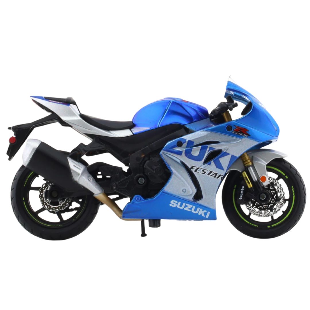 Blue SUZUKI GSXRIOOO R 2021 1:18 Scale Die-Cast Model Bike by Bburago -Bburago - India - www.superherotoystore.com