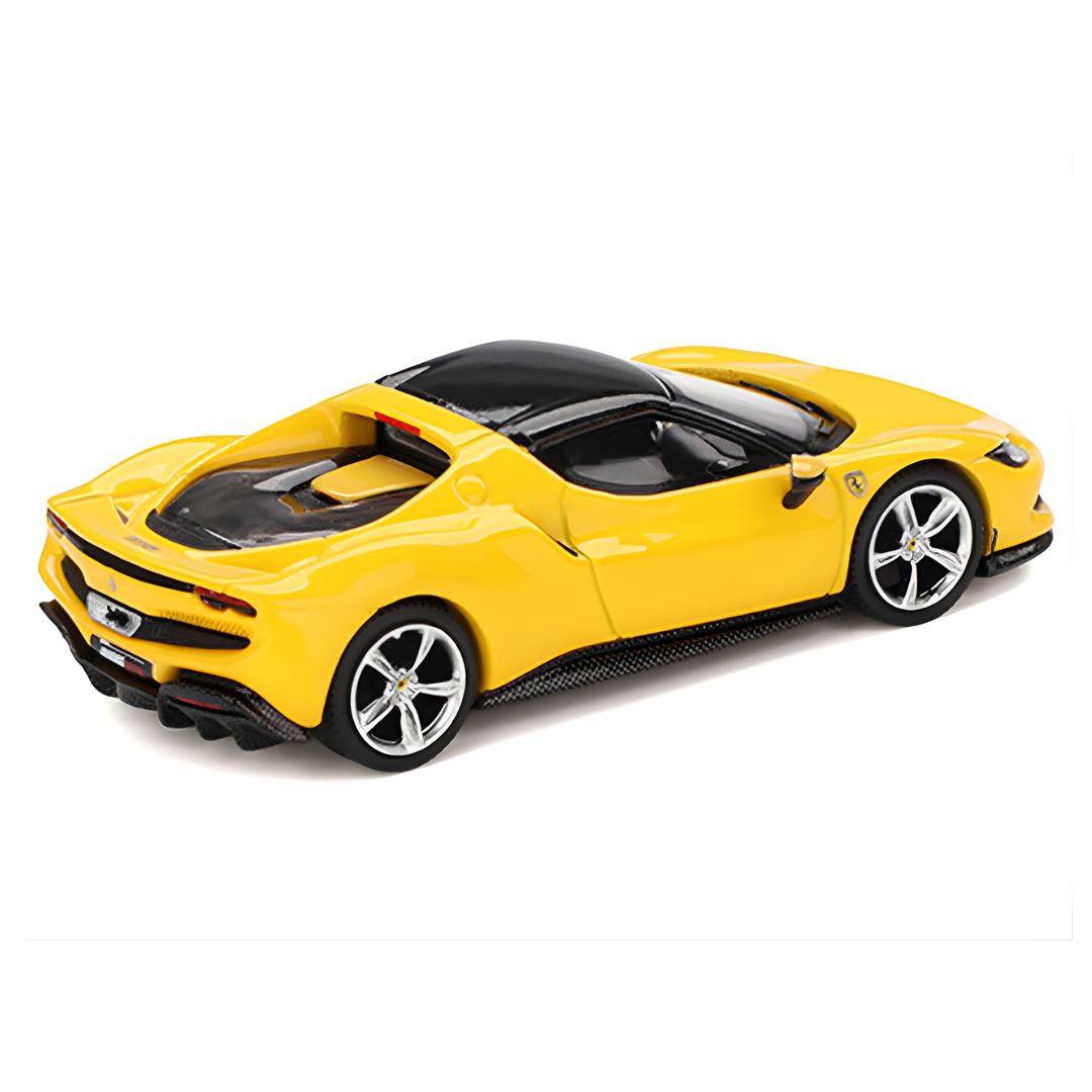 Yellow Ferrari 296 GTB Giallo Modena 1:64 Scale Die-Cast car By BBR Models