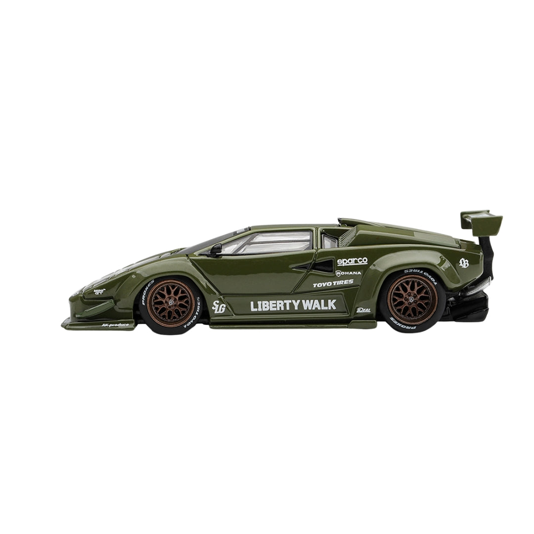 Lamborghini Countach Lb-Works Army Green1:64 Scale Die-Cast Car By Mini Gt -Mini GT - India - www.superherotoystore.com