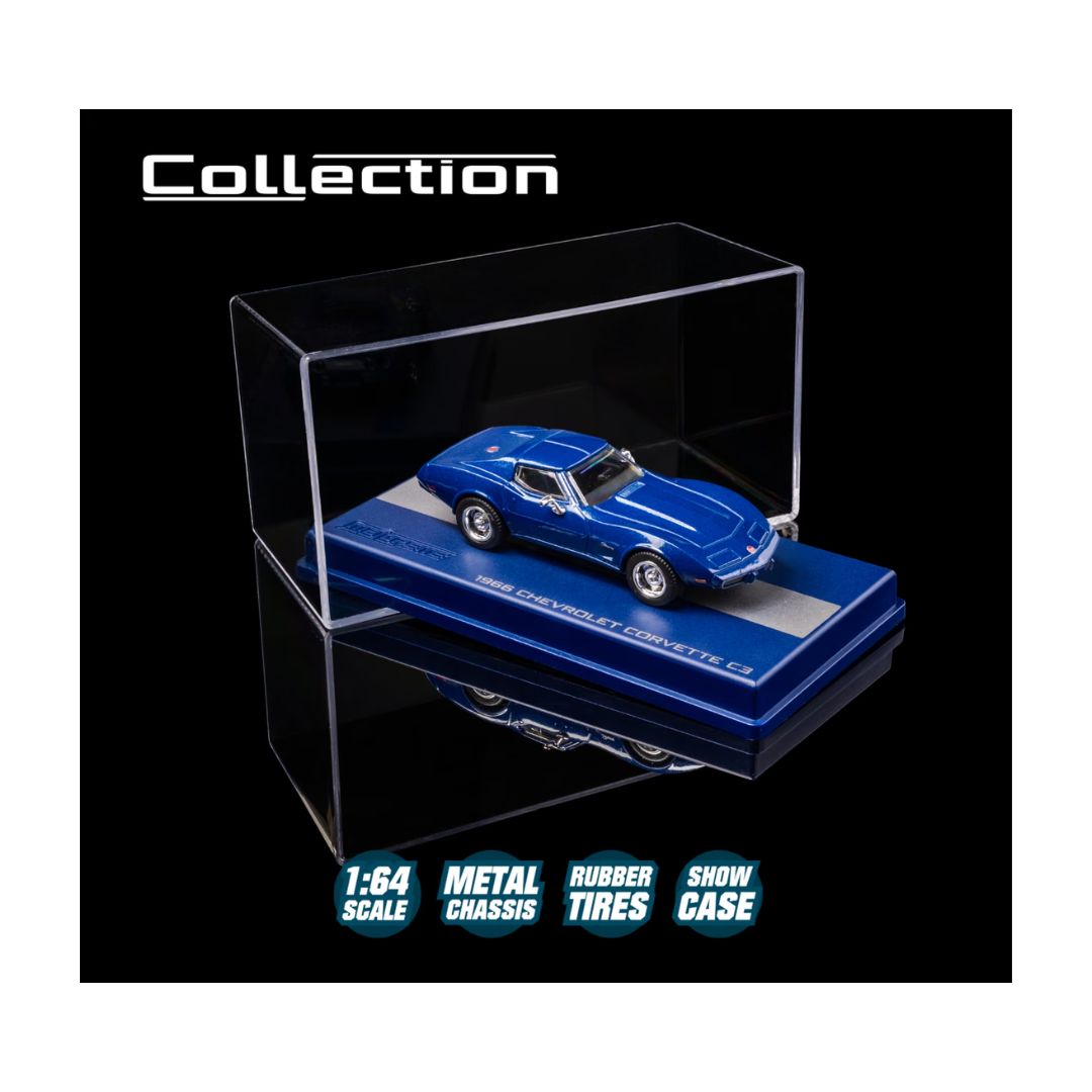 Collection Series Blue Chevrolet Corvette C3 1:64 Scale Die-Cast Car By Majorette