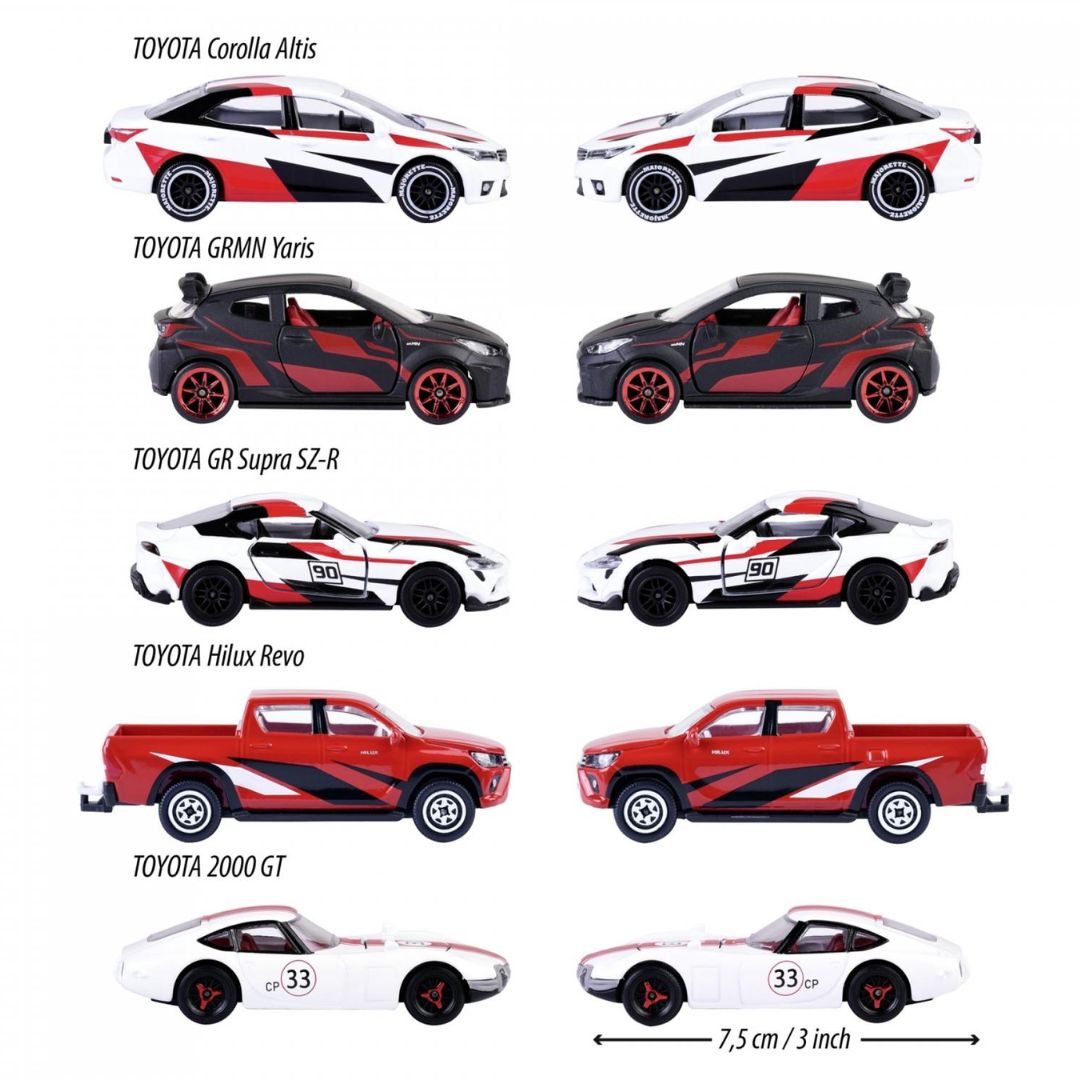 Toyota Racing 1:64 Scale 5 Pack Die-Cast Car Set by Majorette -Majorette - India - www.superherotoystore.com