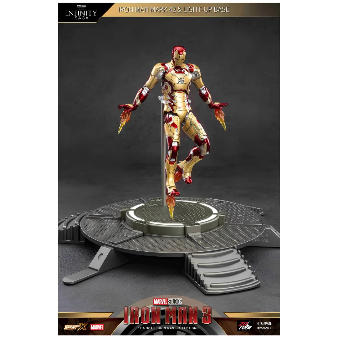 Iron Man Mk42 & Light Up Base Set By Zd Toys