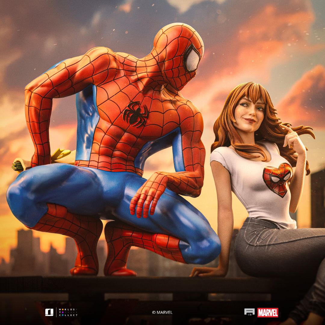 Spider-Man: The Animated Series – Spider-Man And Mary Jane Deluxe Art Statue By Iron Studios -Iron Studios - India - www.superherotoystore.com