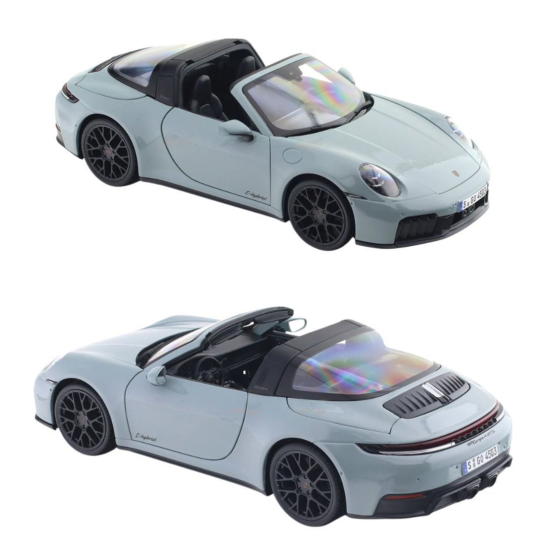 Greenish Blue 2025 Porsche 911 (992.2) Targa 4 GTS Hybrid 1:18 Scale Die-Cast car by Maisto