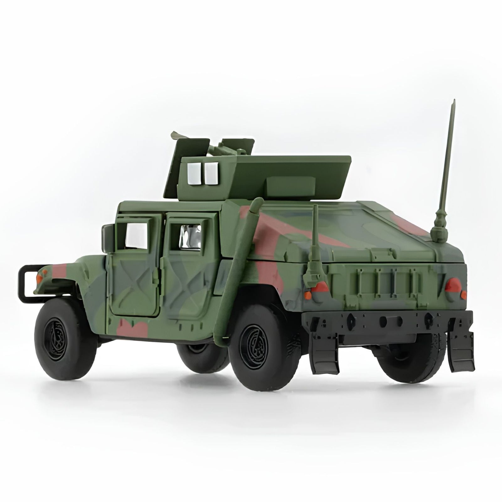 Humvee 4-Ct -Woodlan Camo W/Stand Plate 1:64 Diecast Car By Bmc