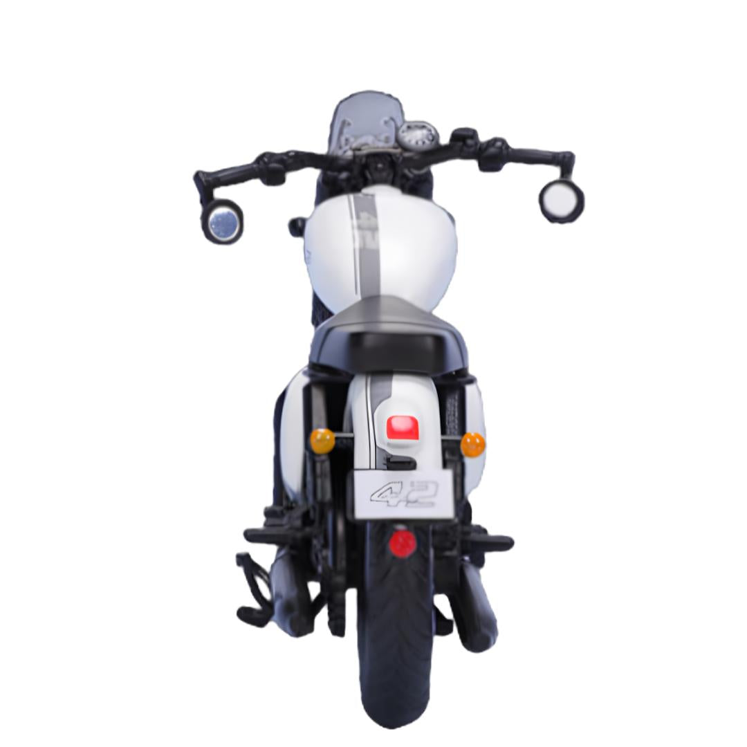 Jawa 42 Sirius White 1:18 Scale Die-Cast Bike by Maisto -Maisto - India - www.superherotoystore.com