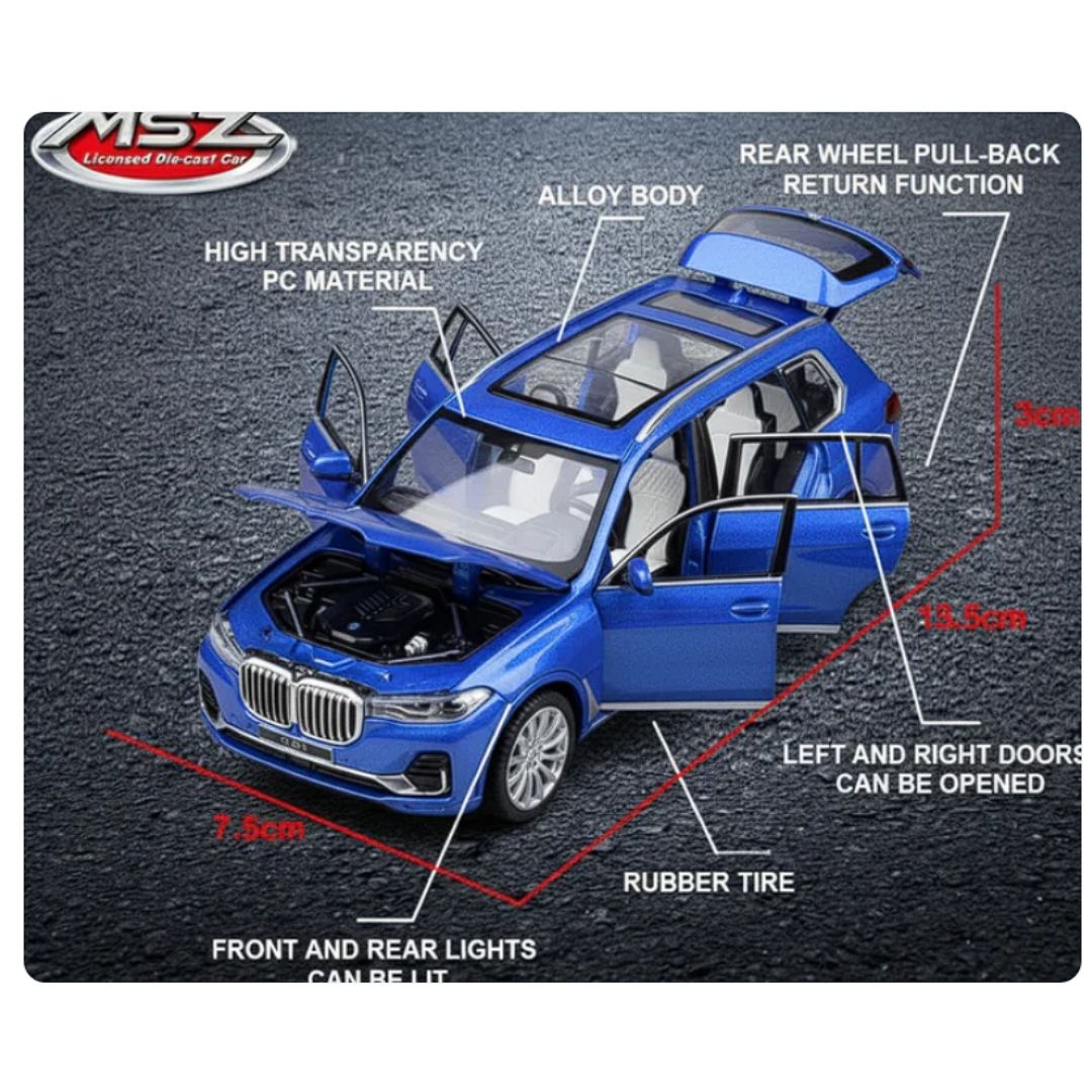 Blue BMW X7 1:32 Scale Die-Cast car By MSZ -MSZ - India - www.superherotoystore.com