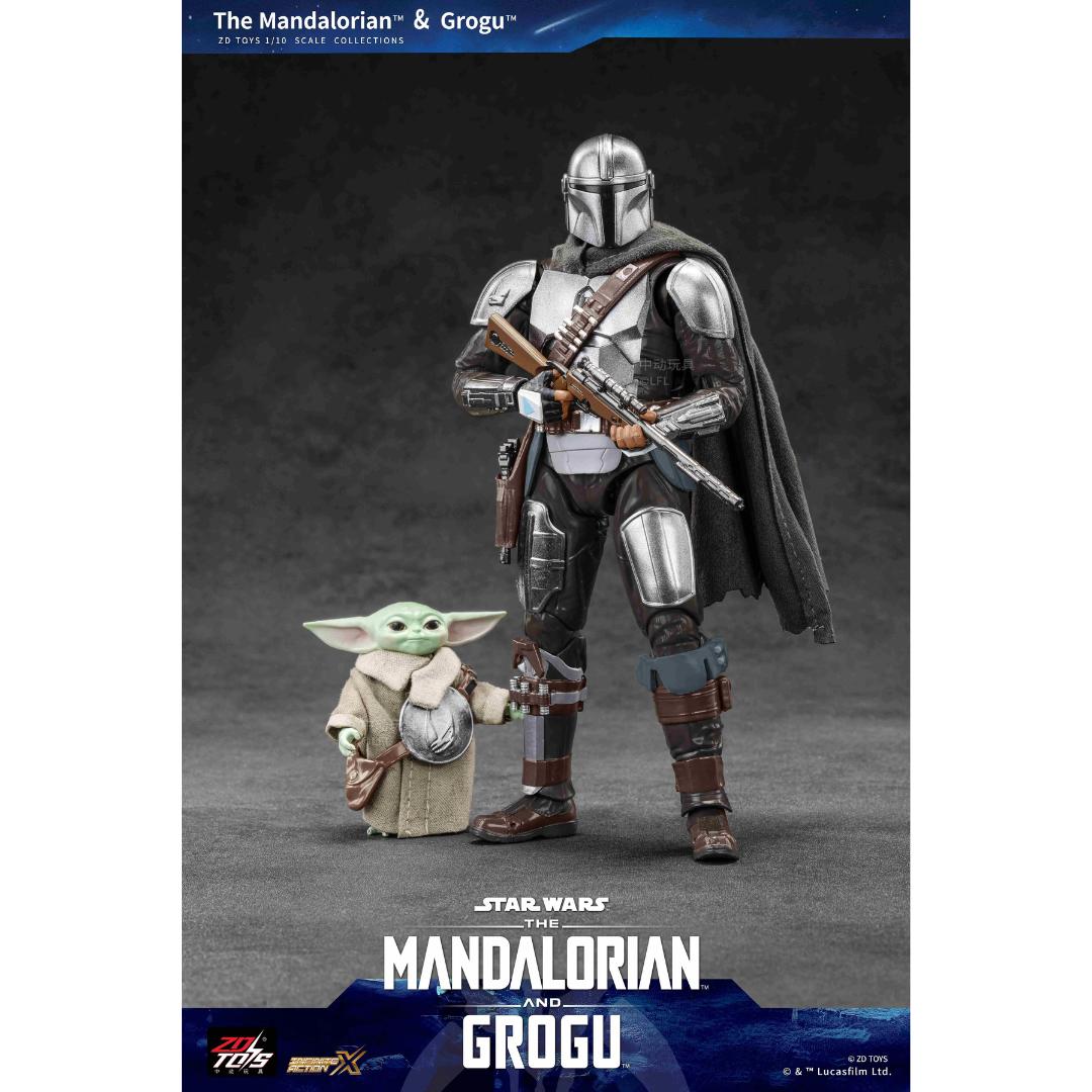 ZD Toys Star Wars: The Mandalorian & Grogu 1/10 Scale Action Figure Set – Din Djarin and Grogu Collectible Figures
