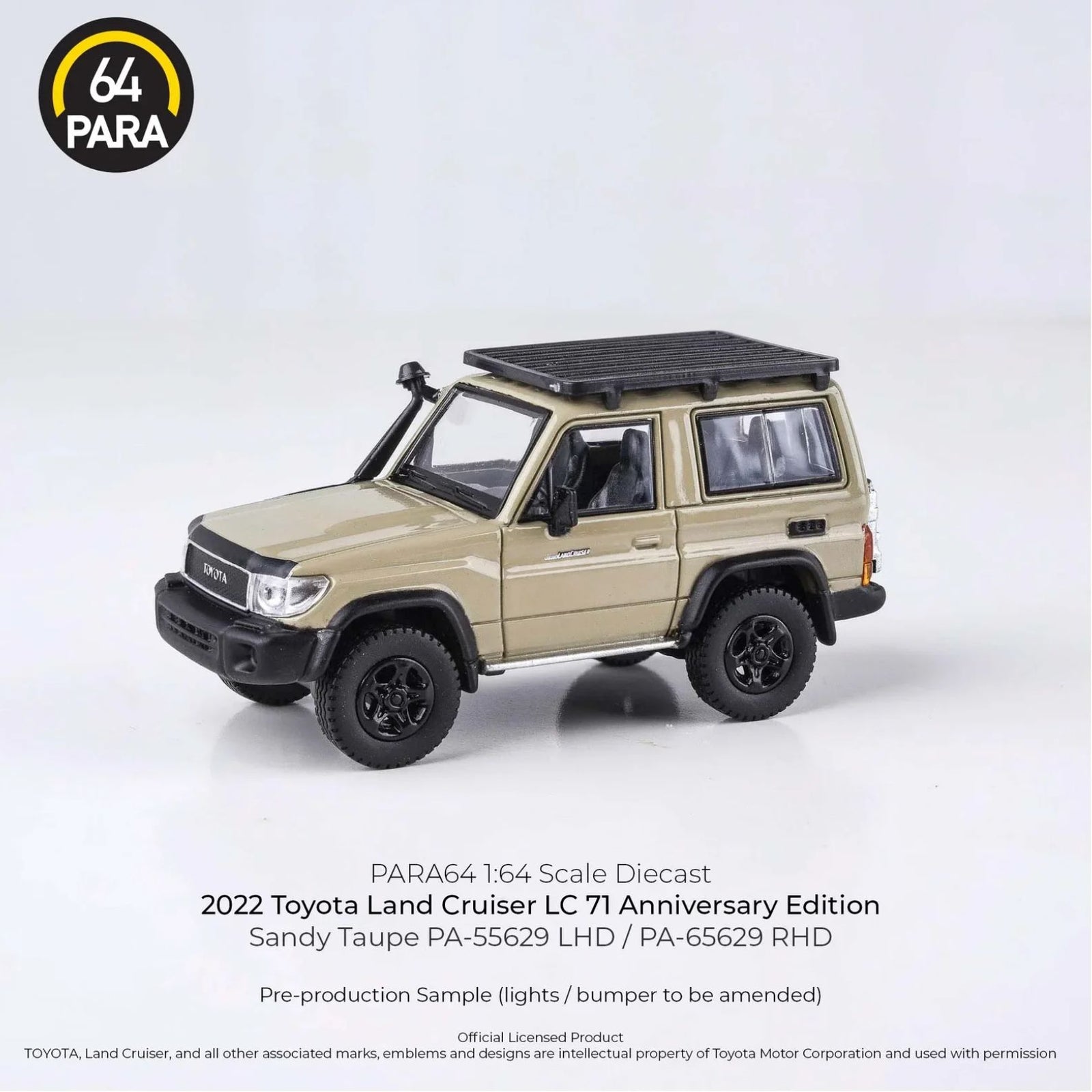 Toyota Land Cruiser Lc71 Anniversary Edition Sandy Taupe 1:64 Diecast Car By Para64