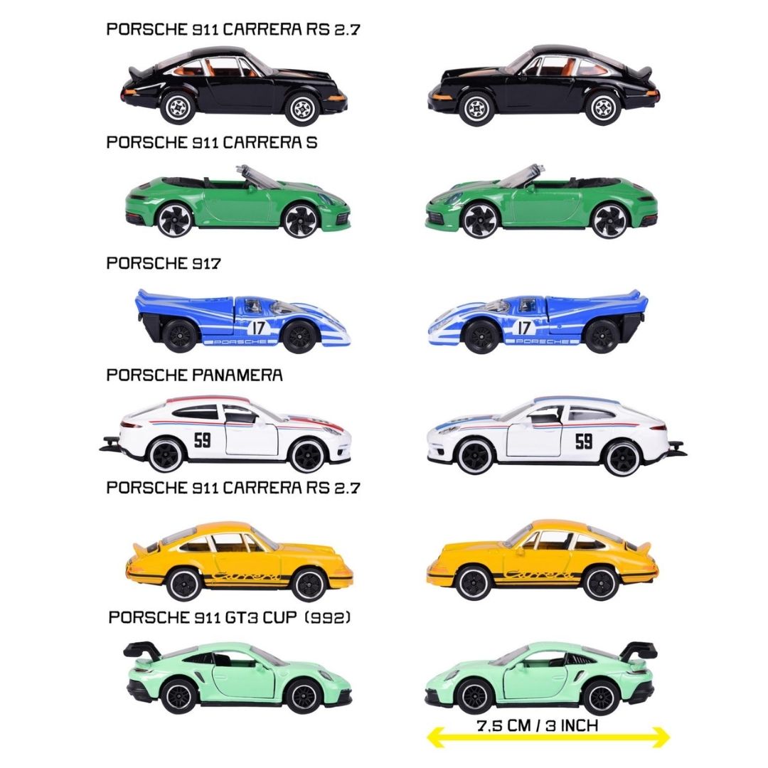Porsche Premium Series - 6 Pack 1:64 Scale Die-Cast Car Set By Majorette -Majorette - India - www.superherotoystore.com