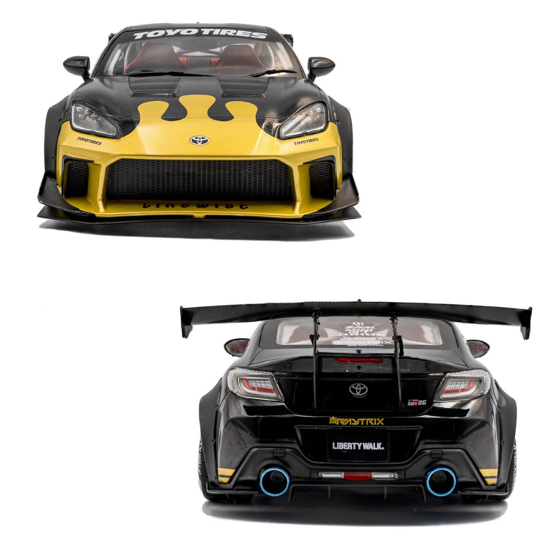 1:18 Toyota Gr86 Liberty Walk Body Kit Black & Gold 2024 By Solido