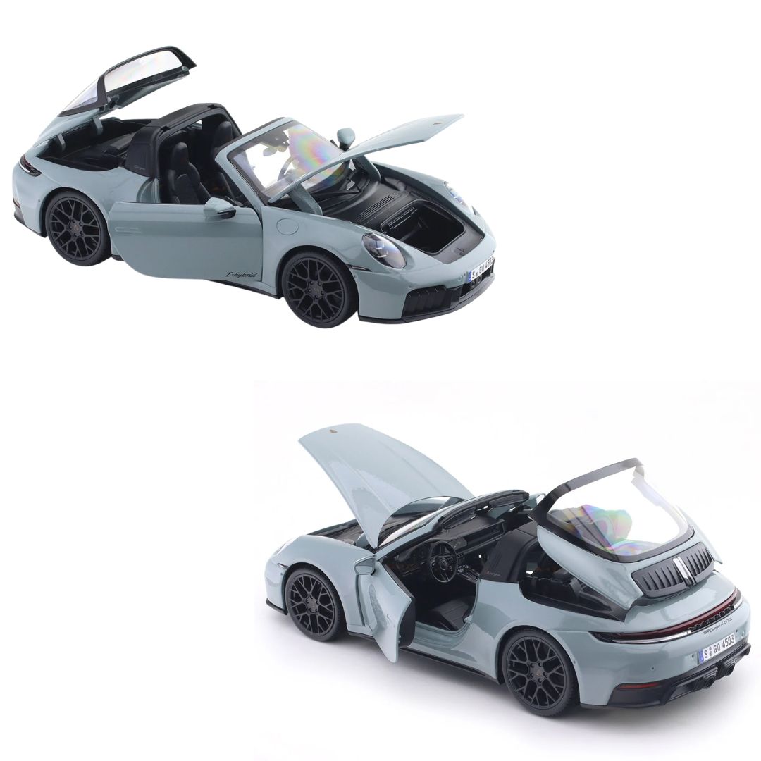 Greenish Blue 2025 Porsche 911 (992.2) Targa 4 GTS Hybrid 1:18 Scale Die-Cast car by Maisto