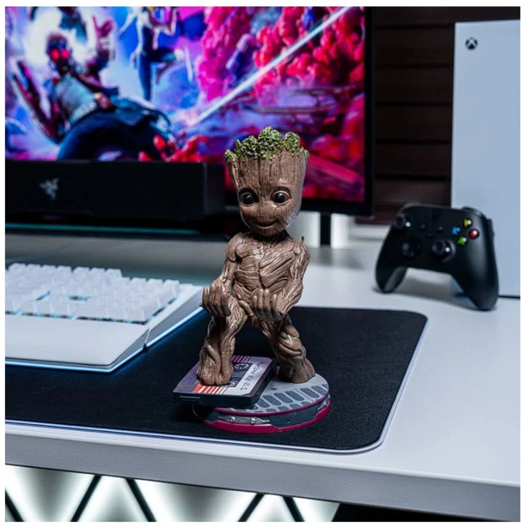 Marvel: Smiley Toddler Groot Cable Guys Controller And Phone Stand By Exg Pro -EXG Pro - India - www.superherotoystore.com