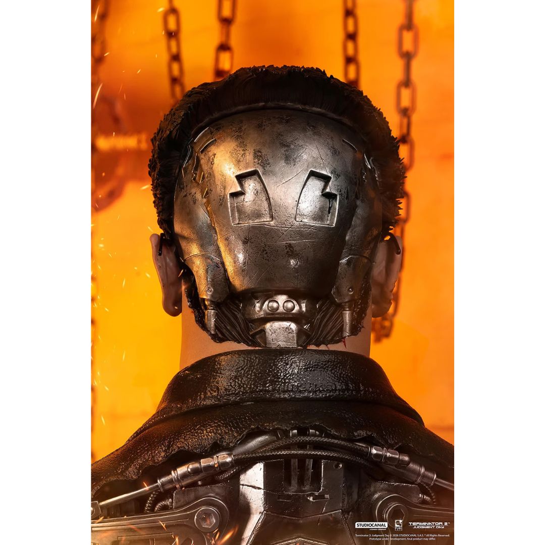 T-800 Model 101 (Battle Damaged) Art Mask Life-Size Bust Statue By Pure Arts