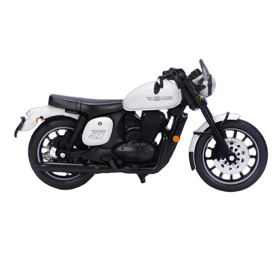 Jawa 42 Sirius White 1:18 Scale Die-Cast Bike by Maisto -Maisto - India - www.superherotoystore.com