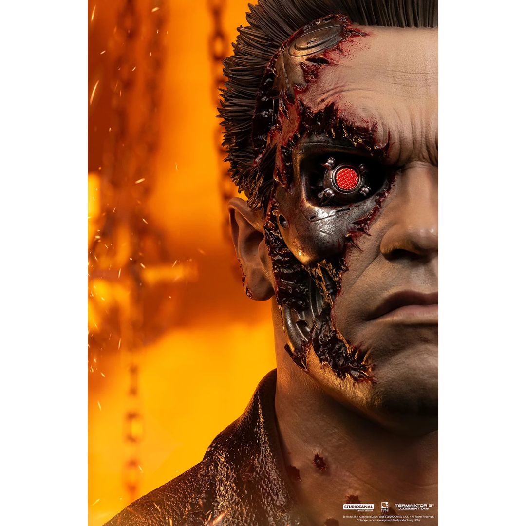 T-800 Model 101 (Battle Damaged) Art Mask Life-Size Bust Statue By Pure Arts