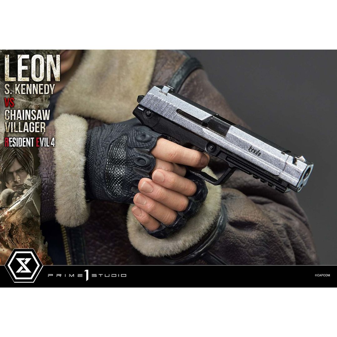 Resident Evil 4 Leon S. Kennedy Versus Chainsaw Villager Statue By Prime1 Studios -Prime 1 Studio - India - www.superherotoystore.com