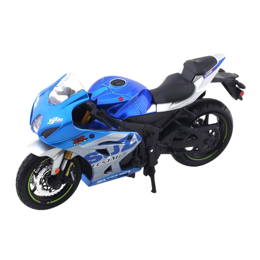 Blue SUZUKI GSXRIOOO R 2021 1:18 Scale Die-Cast Model Bike by Bburago -Bburago - India - www.superherotoystore.com