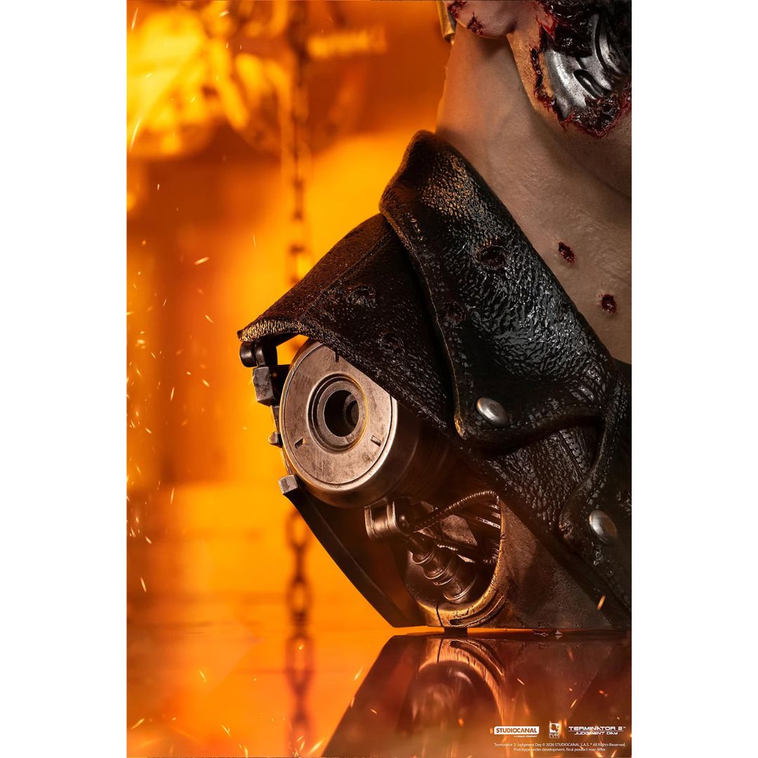 T-800 Model 101 (Battle Damaged) Art Mask Life-Size Bust Statue By Pure Arts