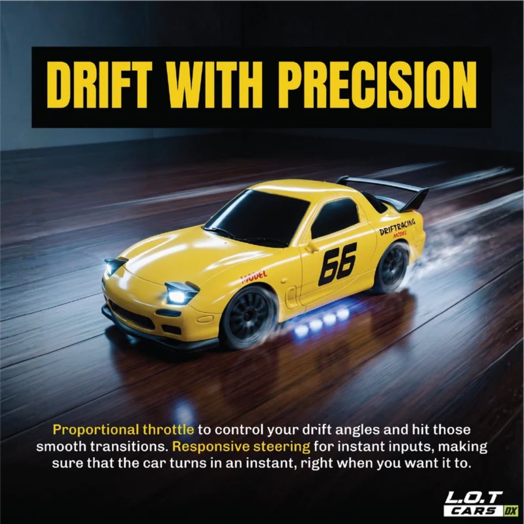 Vortex - 1:24 Remote Control Drifter Yellow Car By Legend Of Toys
